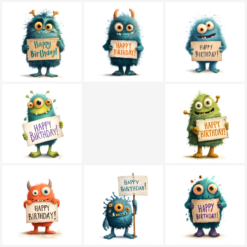 Happy Birthday Monster Fridge Magnet – Cute Birthday Gift Design